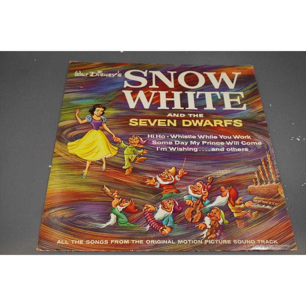 Snow White and the Seven Dwarfs Disney Disneyland Records DQ 1201 Vinyl LP 1963